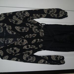 Chic Black and Tan Leopard Print Jumpsuit